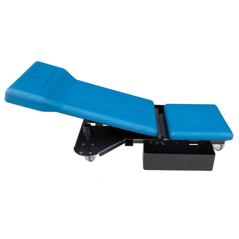RANGER ERGO-SCOOT Ergonomic Reclining Low-Profile Mechanics Creeper Seat with Riser and Tool Tray Kit - 5160118
