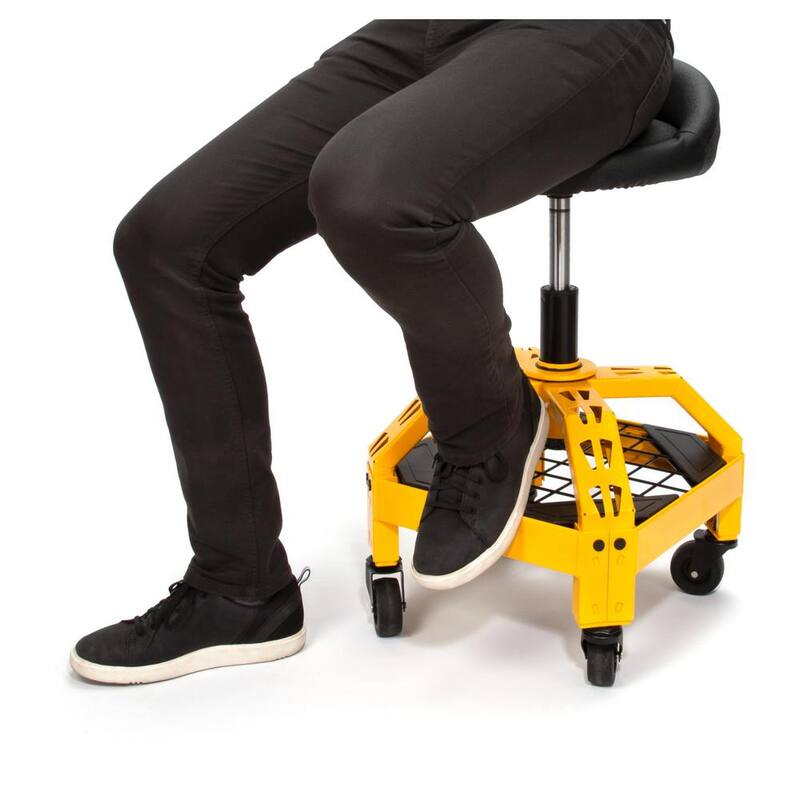 DEWALT 24 in. H x 16 in. W x 16 in. D Adjustable Shop Stool with Casters - DXSTAH025