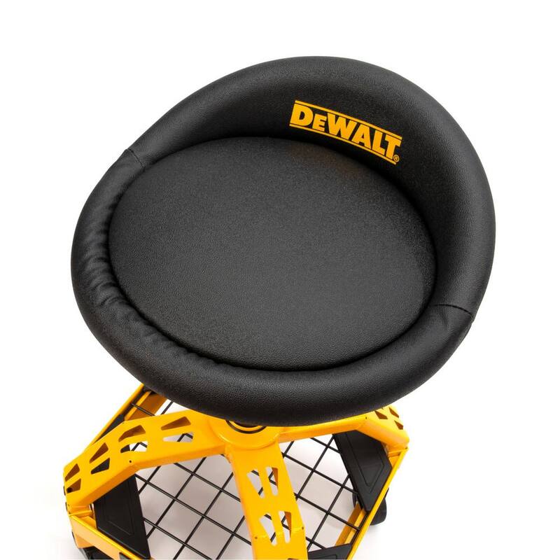 DEWALT 24 in. H x 16 in. W x 16 in. D Adjustable Shop Stool with Casters - DXSTAH025
