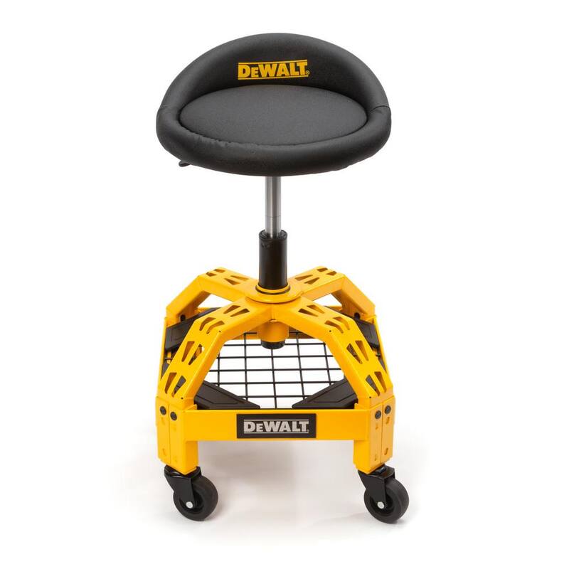 DEWALT 24 in. H x 16 in. W x 16 in. D Adjustable Shop Stool with Casters - DXSTAH025