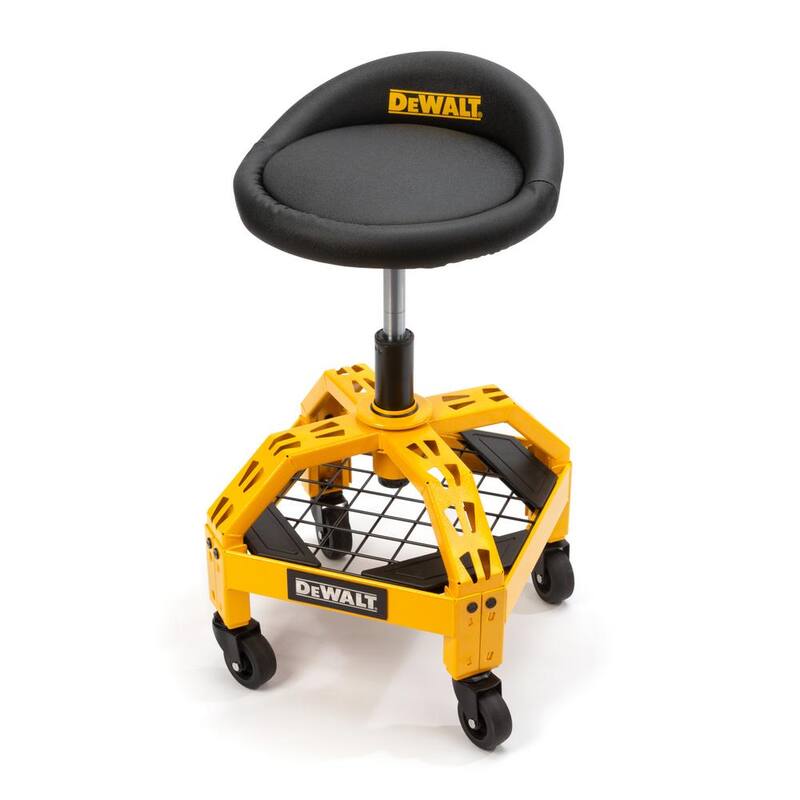 DEWALT 24 in. H x 16 in. W x 16 in. D Adjustable Shop Stool with Casters - DXSTAH025
