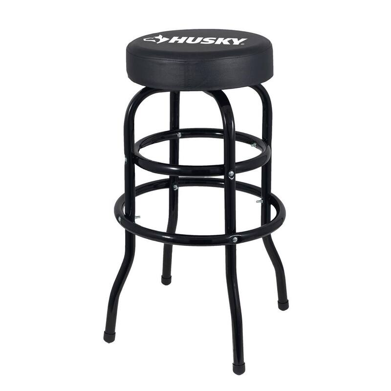Husky 29 in. Shop Stool with 360° Swivel Seat - HPL2009P-DIP