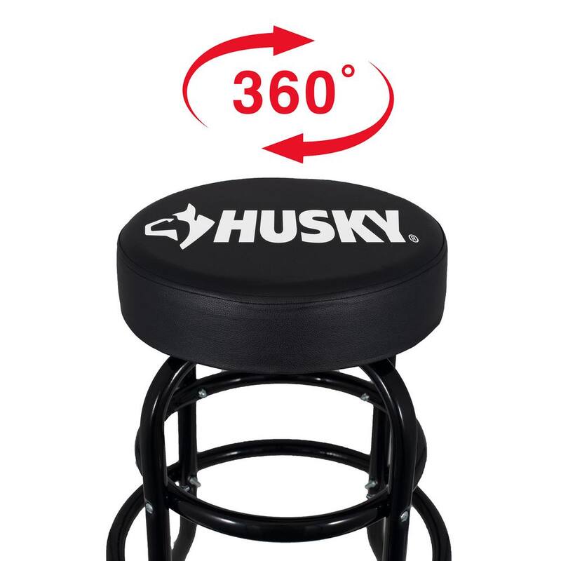 Husky 29 in. Shop Stool with 360° Swivel Seat - HPL2009P-DIP