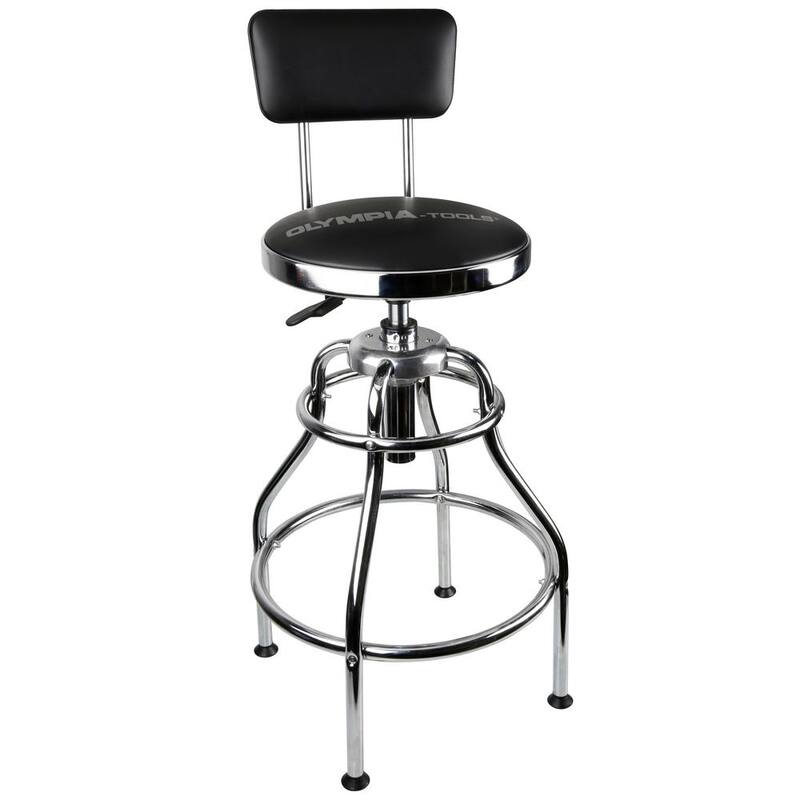 OLYMPIA 300 lb. Capacity 39 in. Adjustable Height Hydraulic Garage/Shop Stool with 360-Degree Swivel - 82-738