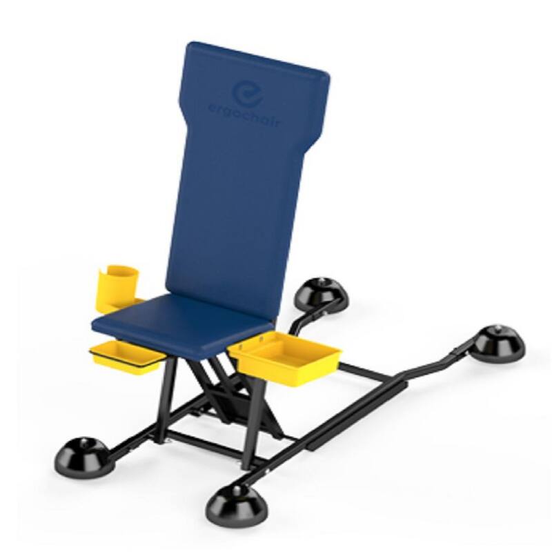 ERGOCHAIR Adjustable Height Rolling Work Seat with Utility Tray and Cup-holder - 5215988