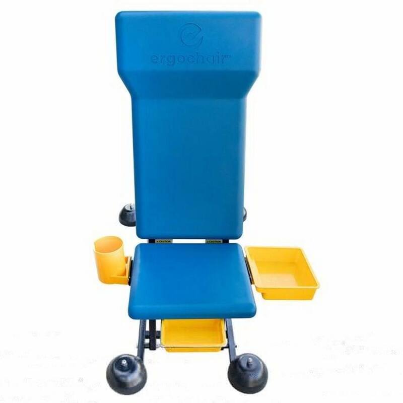 ERGOCHAIR Adjustable Height Rolling Work Seat with Utility Tray and Cup-holder - 5215988