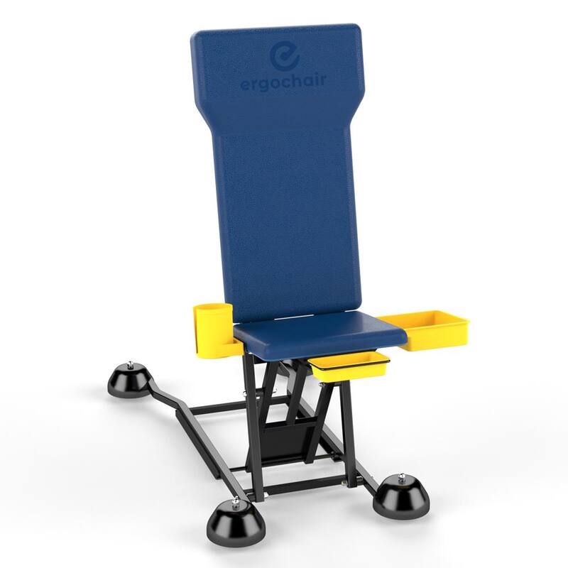 ERGOCHAIR Adjustable Height Rolling Work Seat with Utility Tray and Cup-holder - 5215988