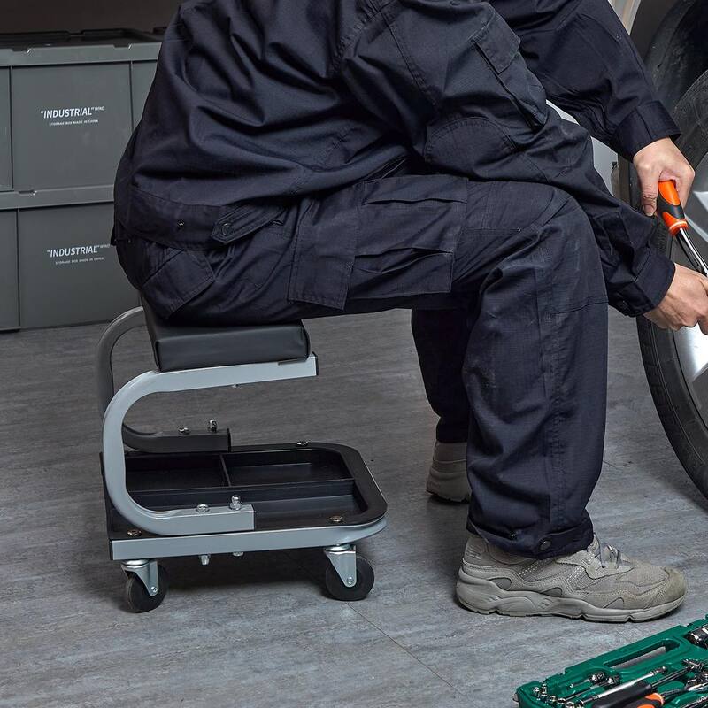 VEVOR Garage Shop Stool 250 lbs. Load Mechanic Creeper Seat with 4 360° Casters Under Car Tool Tray for Garage Roadside Home - XCDBKDGDFX4256NZLV0