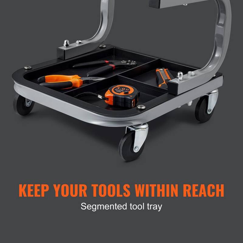 VEVOR Garage Shop Stool 250 lbs. Load Mechanic Creeper Seat with 4 360° Casters Under Car Tool Tray for Garage Roadside Home - XCDBKDGDFX4256NZLV0
