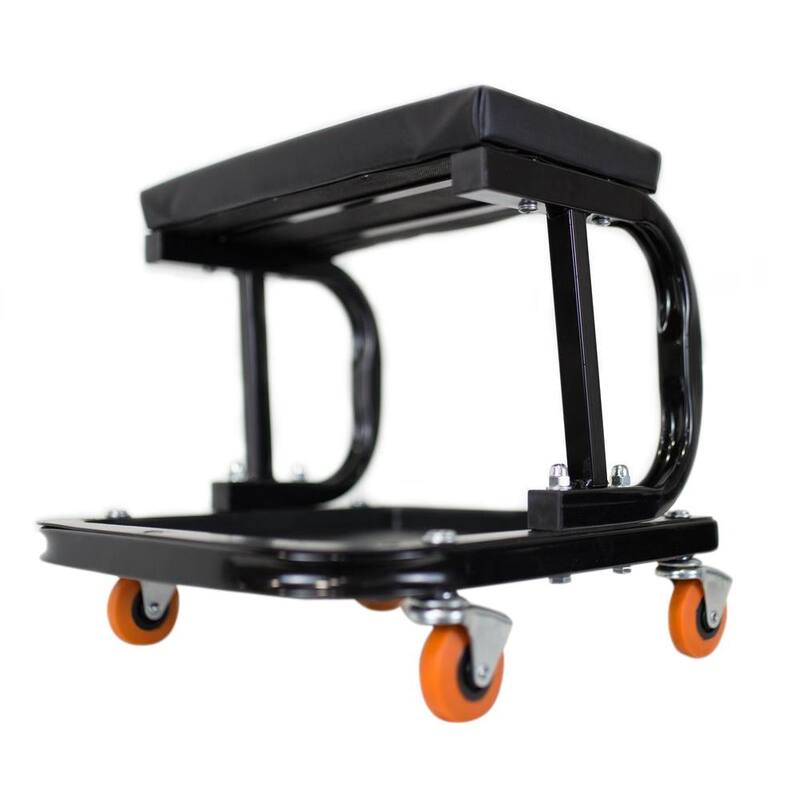 WEN 250 lbs. Capacity Rolling Mechanic Seat with Onboard Storage - 73011T