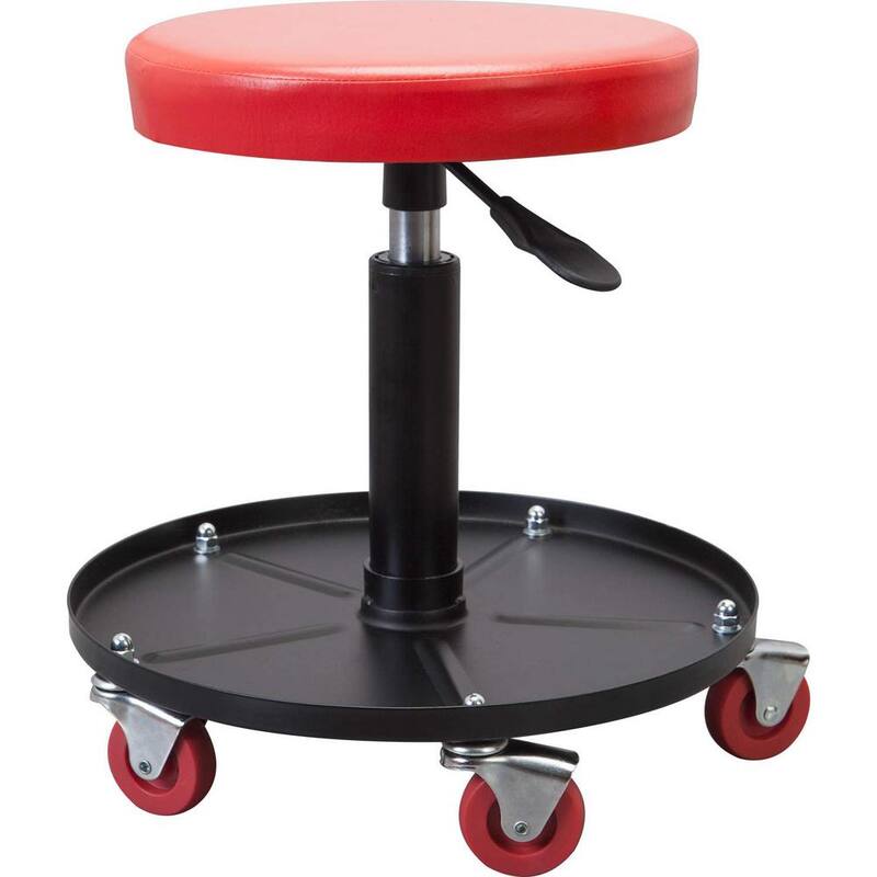Torin 250 lbs. 15 in. L Pneumatic Rolling Mechanic Creeper Seat with Tool Tray - ATRHL6201R