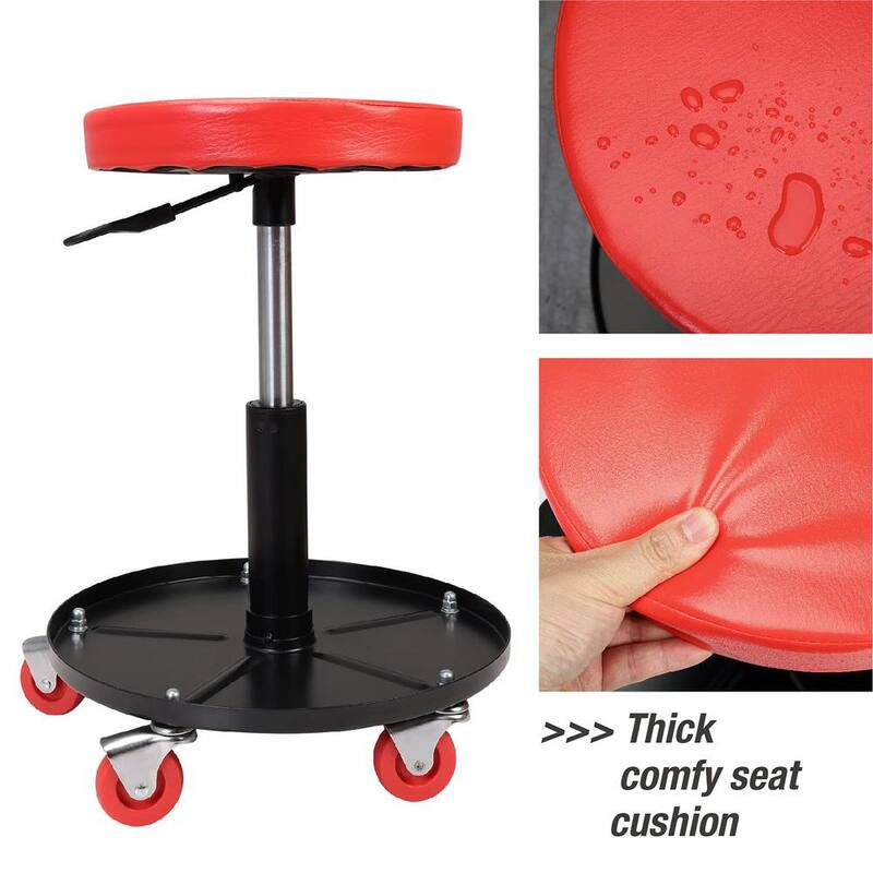 Torin 250 lbs. 15 in. L Pneumatic Rolling Mechanic Creeper Seat with Tool Tray - ATRHL6201R