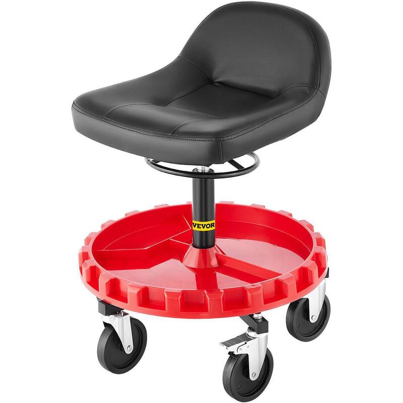 VEVOR Shop Stool 300 LBS Rolling Garage Stool 18-23 in. Adjustable Mobile Rolling Gear Seat Round Tray Garage Pneumatic Stool - YXAPDSFZDQCDJEZCNV0-0805