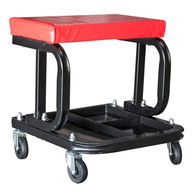 BLACK BULL 265 lbs. Rolling Mechanics Creeper Seat with Divided Organizer and Tool Tray - 809701