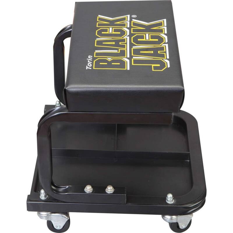Torin 250 lbs. 14.4 in. Rolling Mechanic Creeper Seat with Tool Tray - ATR7211
