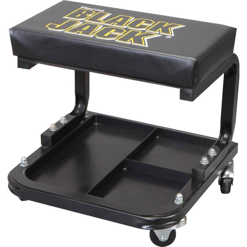 Torin 250 lbs. 14.4 in. Rolling Mechanic Creeper Seat with Tool Tray - ATR7211