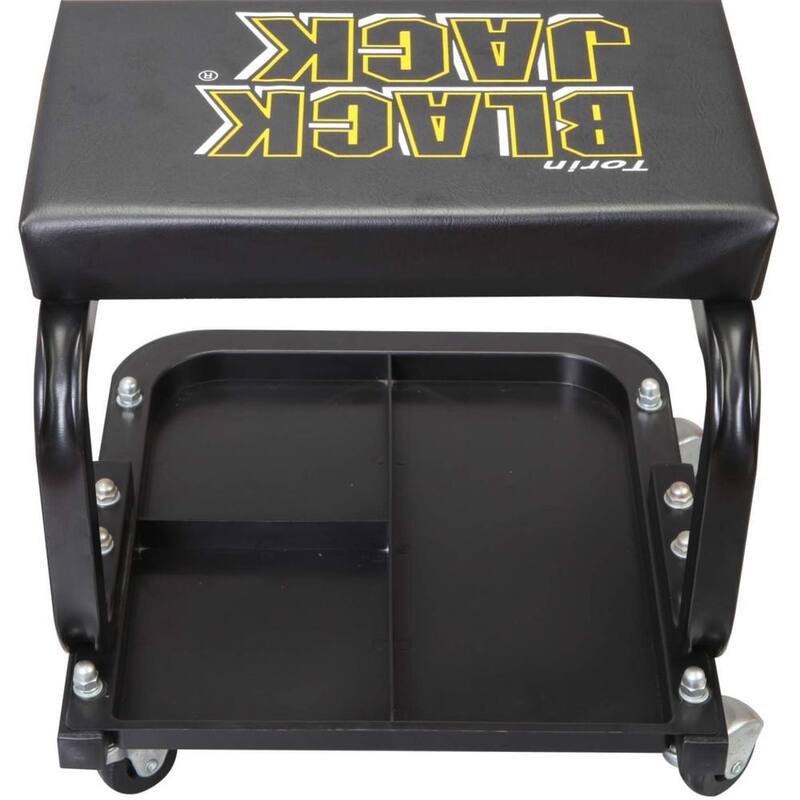Torin 250 lbs. 14.4 in. Rolling Mechanic Creeper Seat with Tool Tray - ATR7211