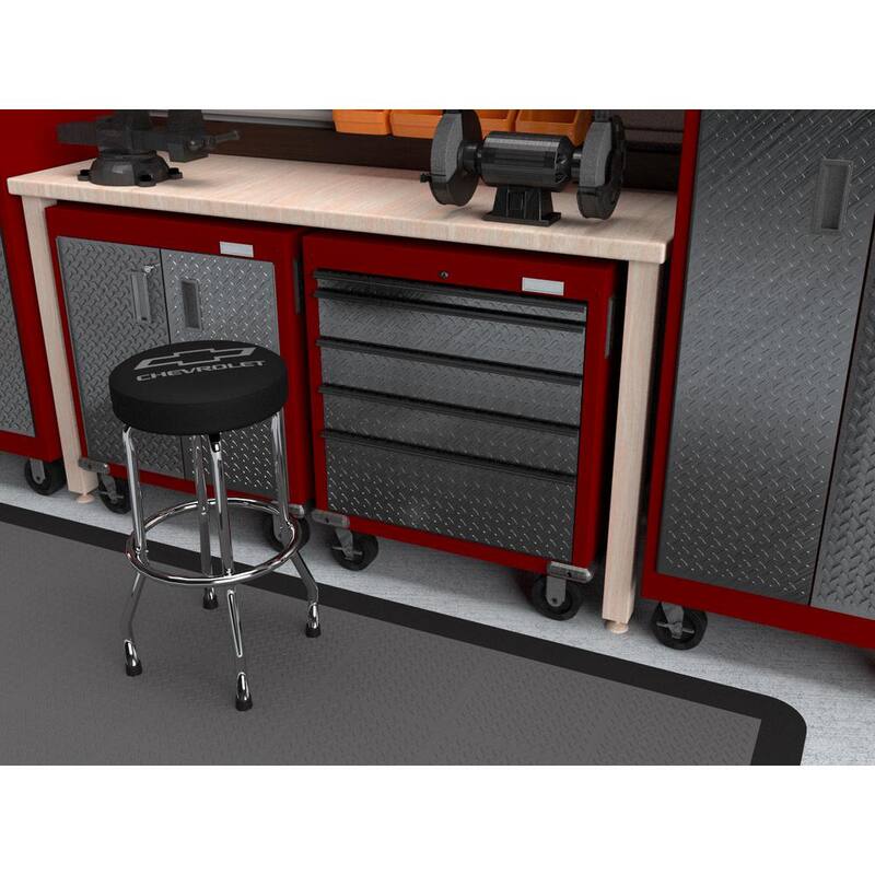 Plasticolor Chevrolet Grey Logo Garage Stool - 004790R01