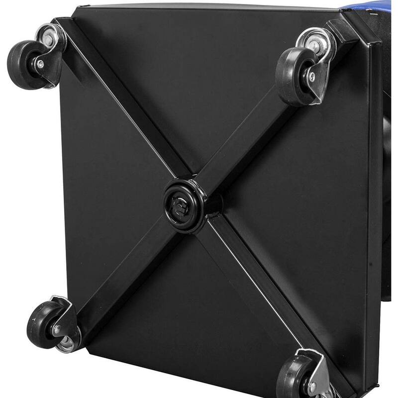 TCE Rolling Pneumatic Creeper Garage/Shop Seat: Padded Adjustable Mechanic Stool with Tool Tray Storage, Blue - ATR6350U