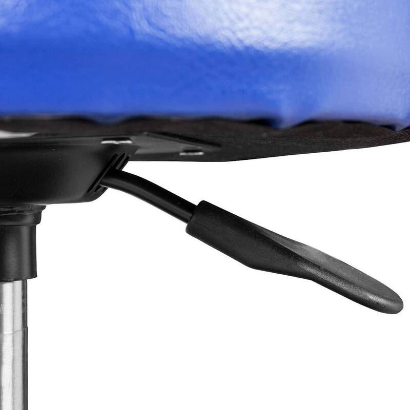 TCE Rolling Pneumatic Creeper Garage/Shop Seat: Padded Adjustable Mechanic Stool with Tool Tray Storage, Blue - ATR6350U