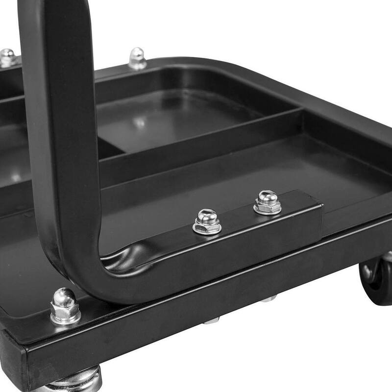 Torin Rolling Creeper Garage/Shop Seat: Padded Mechanic Stool with Tool Tray Storage, Black - ATR6300B-2