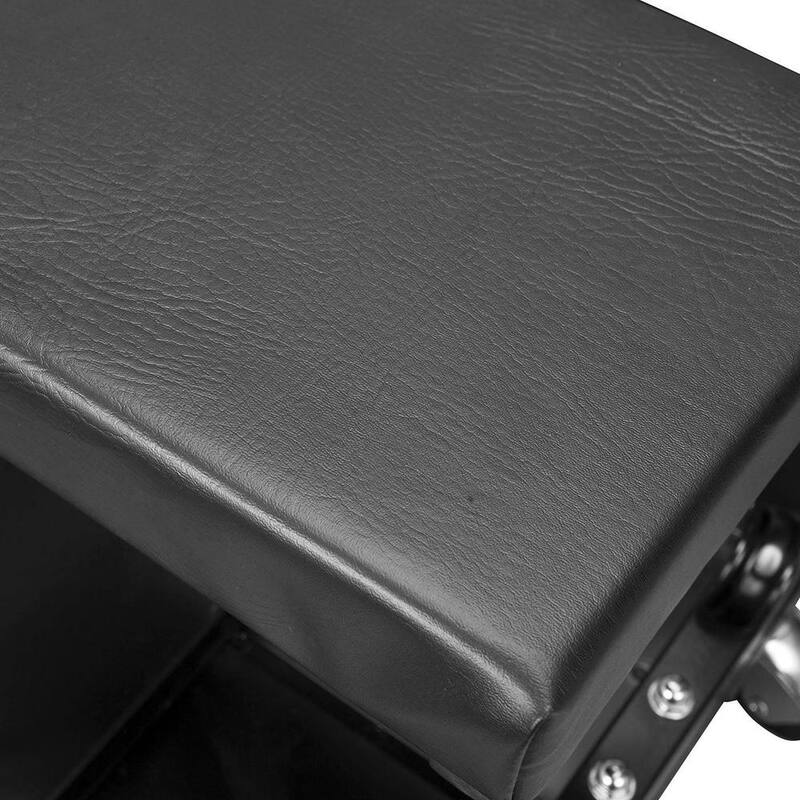 Torin Rolling Creeper Garage/Shop Seat: Padded Mechanic Stool with Tool Tray Storage, Black - ATR6300B-2