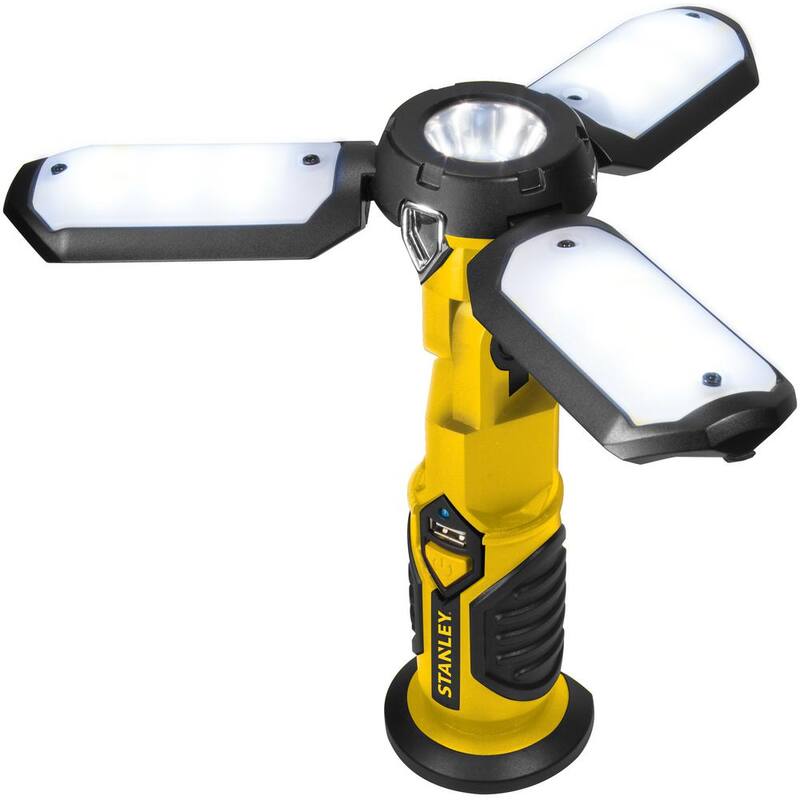 Stanley Rechargeable 400 Lumen Ultra-Bright LED Portable Work Light with USB Charger - SAT3S