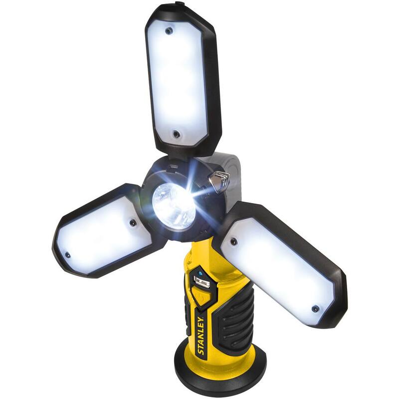 Stanley Rechargeable 400 Lumen Ultra-Bright LED Portable Work Light with USB Charger - SAT3S