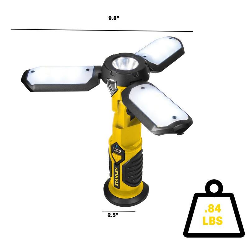 Stanley Rechargeable 400 Lumen Ultra-Bright LED Portable Work Light with USB Charger - SAT3S