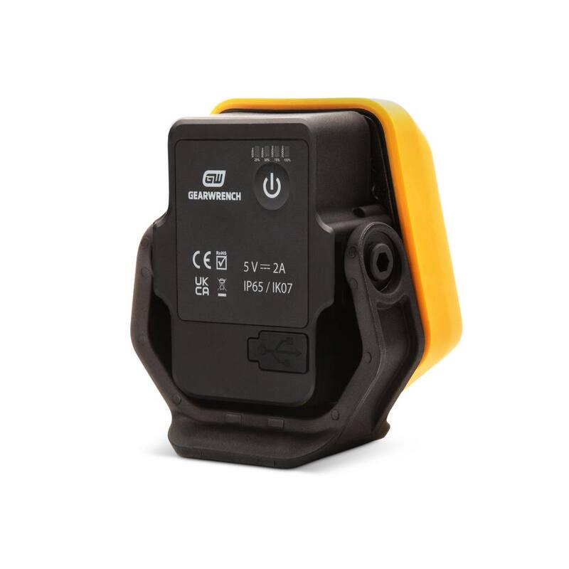 GEARWRENCH 2000 Lumen Lithium-Ion USB-C Rechargeable IP65 Automotive Shop Light with Magnetic Swivel Base - GWSL2000