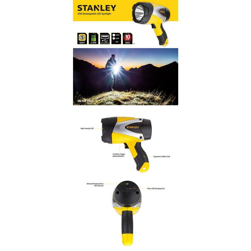Stanley Rechargeable 1000 Lumens LED Hand-Held Portable Handheld Spotlight - SL5W09