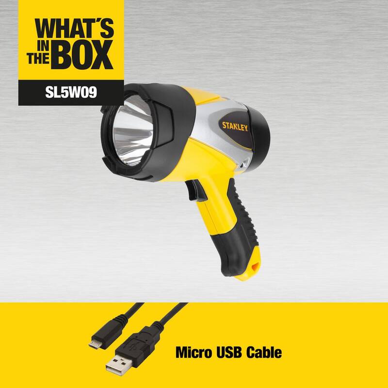 Stanley Rechargeable 1000 Lumens LED Hand-Held Portable Handheld Spotlight - SL5W09