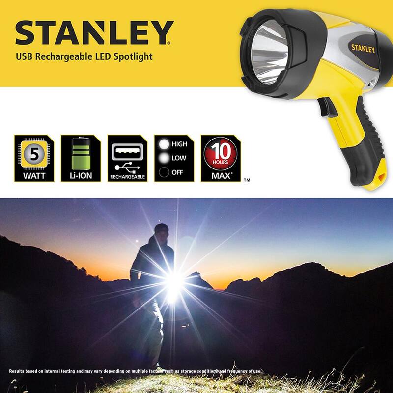 Stanley Rechargeable 1000 Lumens LED Hand-Held Portable Handheld Spotlight - SL5W09