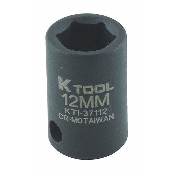 K-Tool International 3/8 in Drive Impact Socket Standard Socket, black oxide - KTI-37112