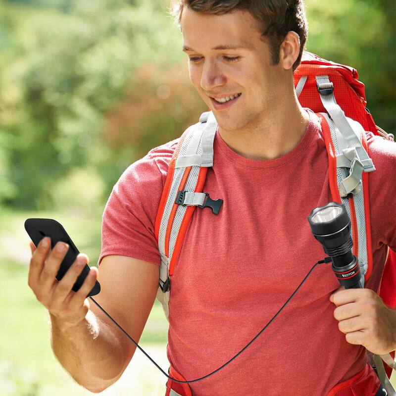 VECTOR 1500 Lumen Waterproof LED Flashlight, Rechargeable, USB Charging Port, USB Powerbank - TL10PV