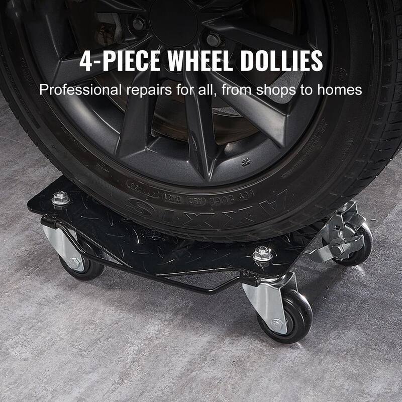 VEVOR Wheel Dolly, 6000 lbs. Car Moving Dolly, Wheel Dolly Car Tire Stake Set of 4 Pieces, Heavy-duty Car Tire Dolly Cart - NASLSBY415002SZ5TV0-0729