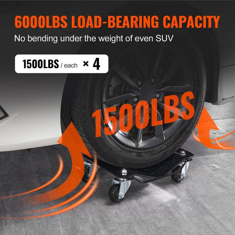 VEVOR Wheel Dolly, 6000 lbs. Car Moving Dolly, Wheel Dolly Car Tire Stake Set of 4 Pieces, Heavy-duty Car Tire Dolly Cart - NASLSBY415002SZ5TV0-0729
