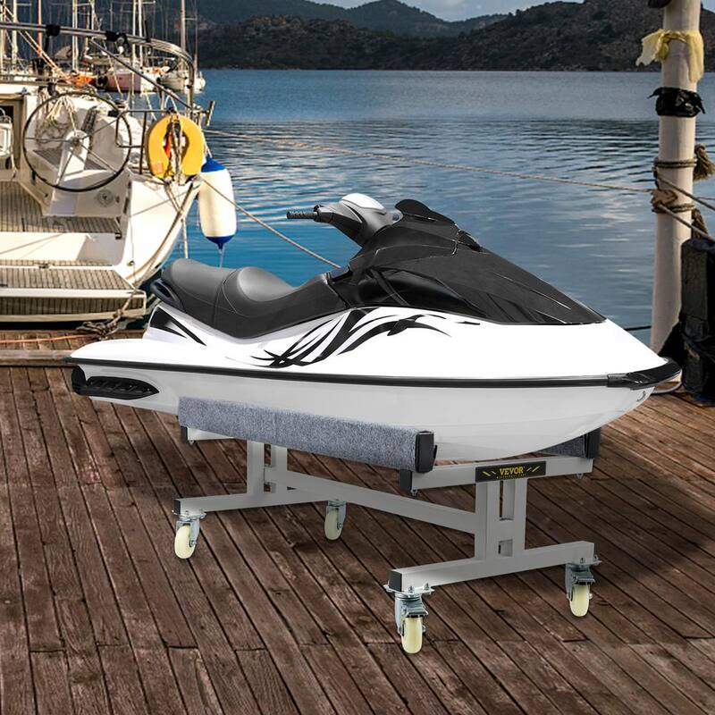 VEVOR Watercraft PWC Dolly Cart 1300 Lbs. Load Jet Ski Boat Storage Trailer with Casters Brakes for Ski Fishing Boat Sailboat - YTTCBBDDW130043DWV0
