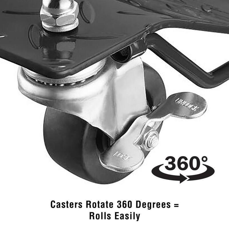 Unbranded Diamond Texture Wheel Dollies - Powder Coated Solid Steel Tire Skates with 3 in. Swivel Casters (Set of 4) - 918224HNG