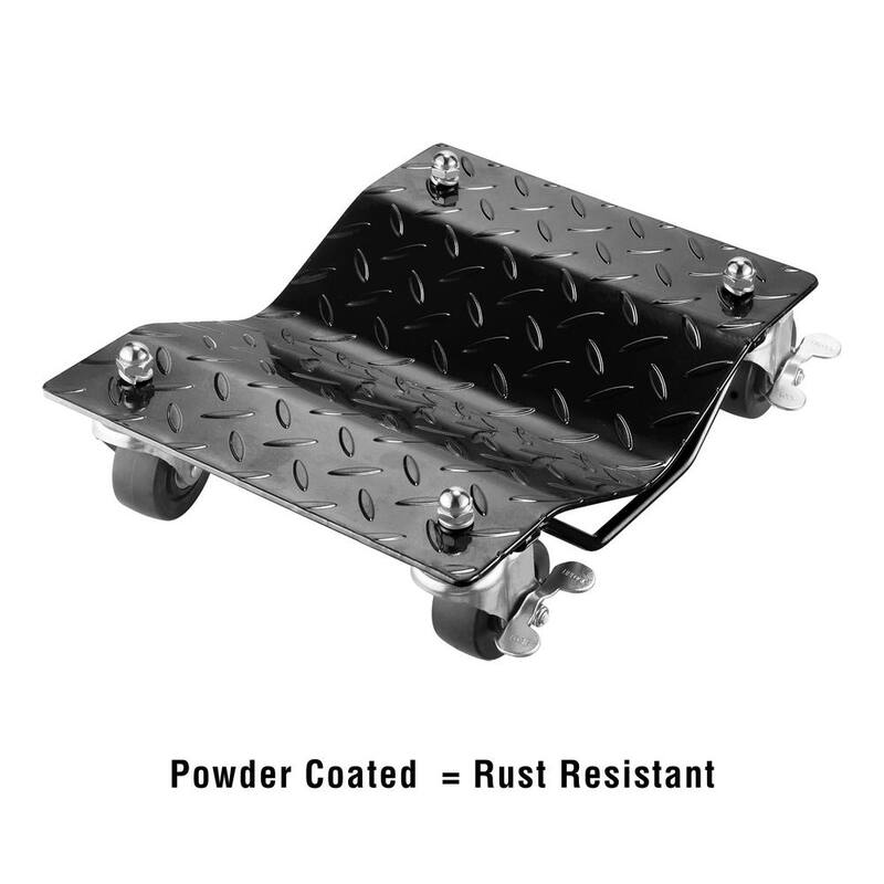 Unbranded Diamond Texture Wheel Dollies - Powder Coated Solid Steel Tire Skates with 3 in. Swivel Casters (Set of 4) - 918224HNG