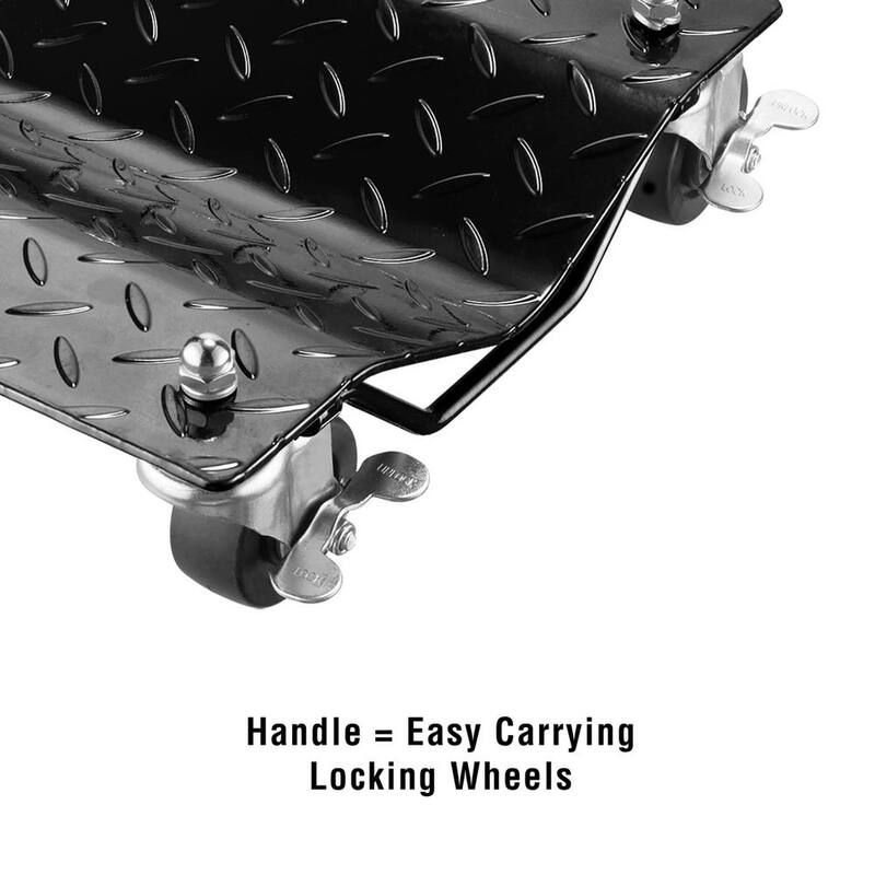 Unbranded Diamond Texture Wheel Dollies - Powder Coated Solid Steel Tire Skates with 3 in. Swivel Casters (Set of 4) - 918224HNG
