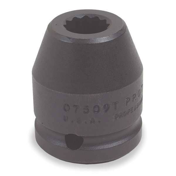Proto 3/4 in Drive Impact Socket 3/4 in Size 12 pt Standard Depth, Black Oxide - J07512T