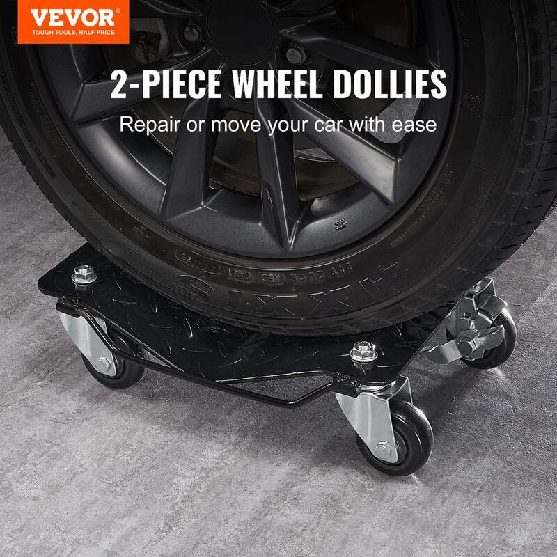 VEVOR Wheel Dolly, 3000 lbs. Car Dollies, Wheel Dolly Car Tire Stake Set of 2 Pieces, Heavy-duty Car Tire Dolly Moving Cars - NASLSBY215002P76DV0-0729