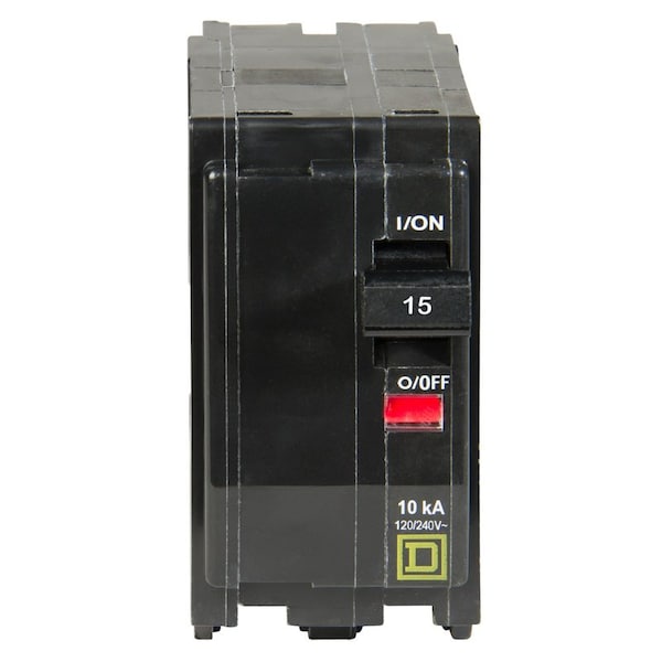 Square D Miniature Circuit Breaker, QO Series, 15A, 2 Pole, 120/240V AC, 10kA at 120/240V AC - QO215C