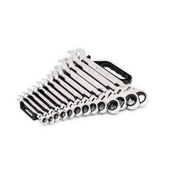 Gearwrench 13 Piece 72-Tooth 12 Point Flex Head Ratcheting Combination SAE Wrench Set - 9702D