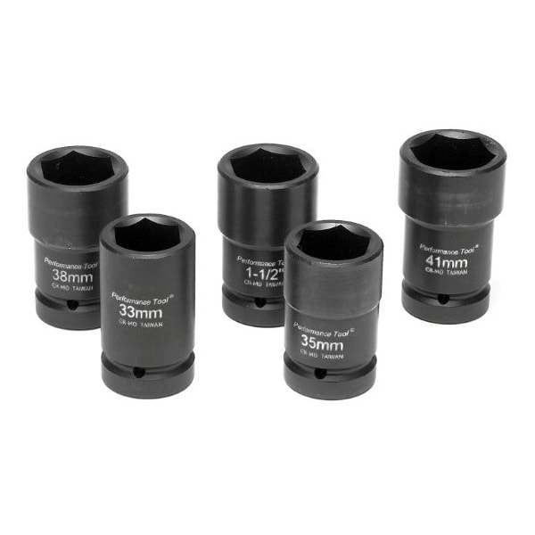 Performance Tool 5-Pc 1 In Dr. Budd Wheel Socket Set Budd Wheel Skt, W89315 - W89315