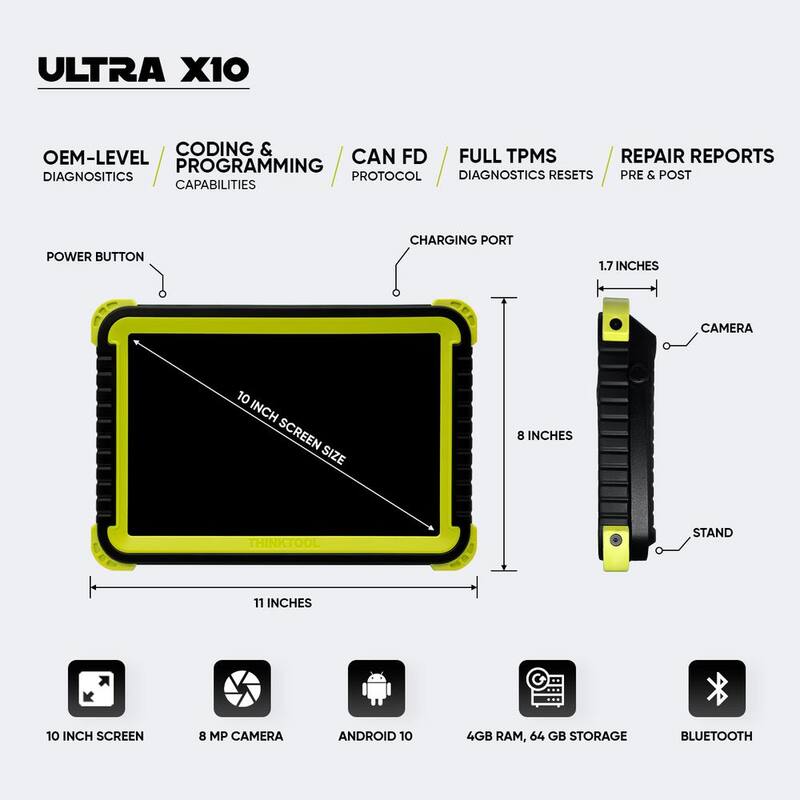 Thinkcar ULTRA X10 OBD2 Scanner Auto Diagnostic Tool with CAN FD Protocol - 301030057