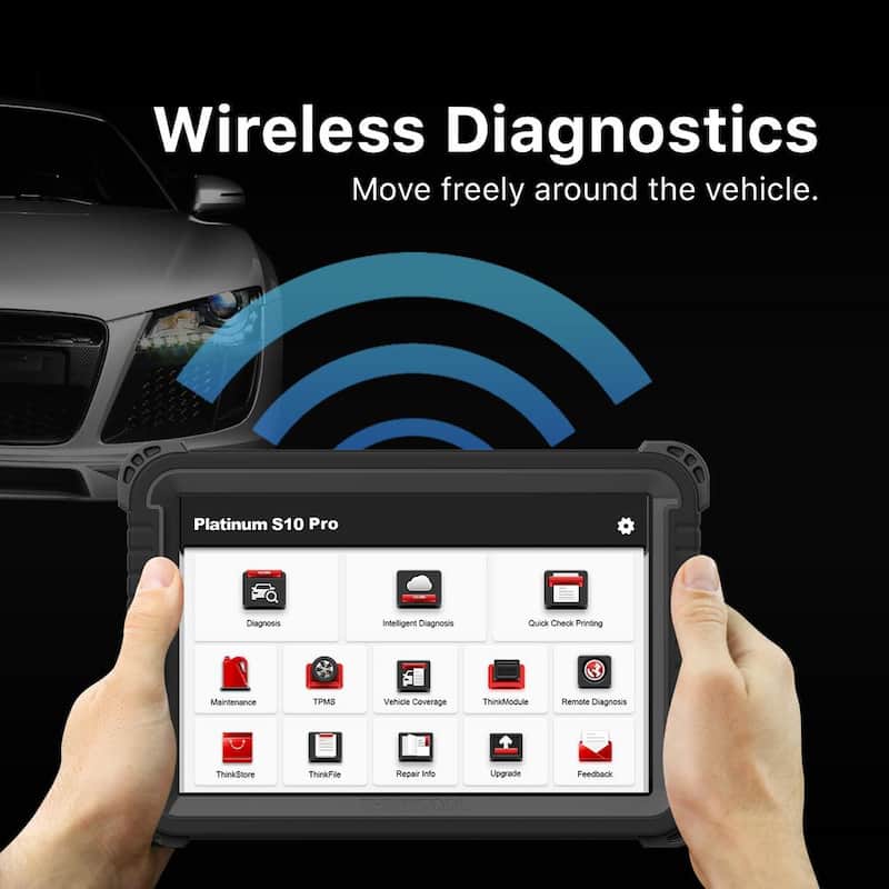 Thinkcar 10 in. Professional Vehicle Diagnostic Scanner Tool OBD2 Car Code Reader and Auto Diagnostics - PLATINUM S10 PROLINK - 301030042