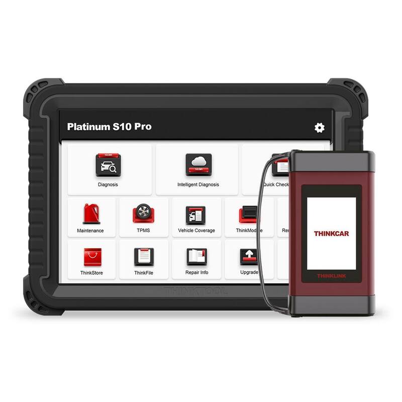 Thinkcar 10 in. Professional Vehicle Diagnostic Scanner Tool OBD2 Car Code Reader and Auto Diagnostics - PLATINUM S10 PROLINK - 301030042