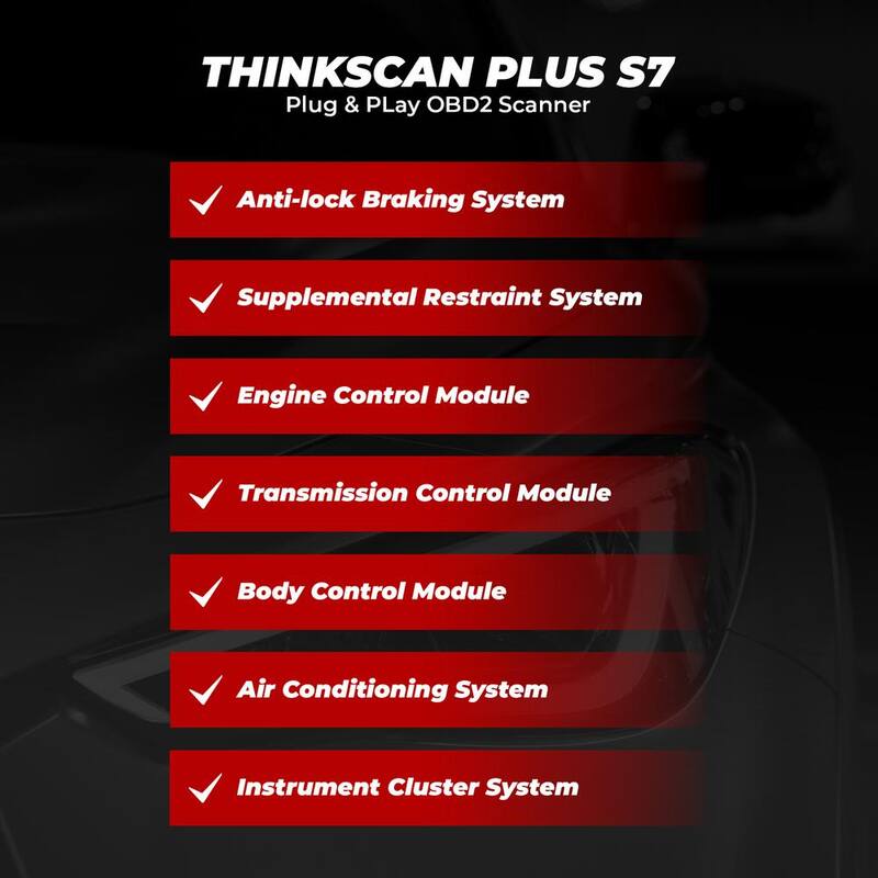 Thinkcar 5 in. OBD2 Scanner Tablet Car Code Reader Vehicle Diagnostic Tester Tool THINKSCAN PLUS S7 - TKPS7
